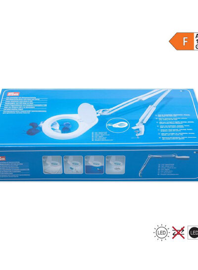 Magnifying glass with LED lamp and clamp