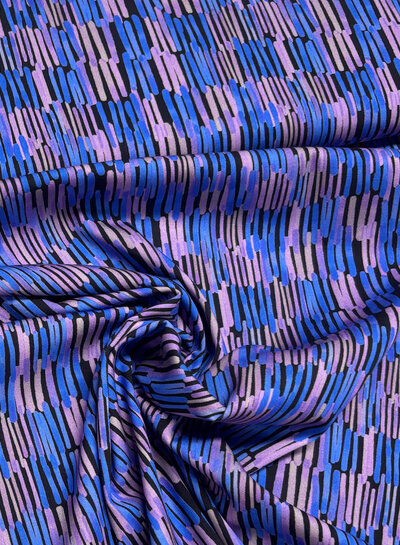blue and lilac stripes - viscose slightly stretchy