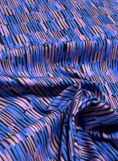 blue and lilac stripes - viscose slightly stretchy