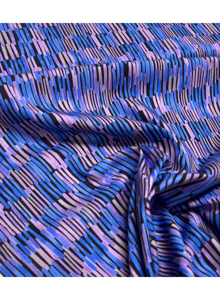 blue and lilac stripes - viscose slightly stretchy