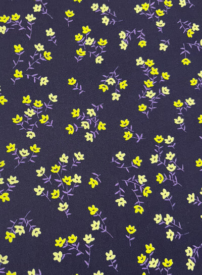 tiny neon flowers - geweven viscose