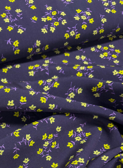 tiny neon flowers - geweven viscose