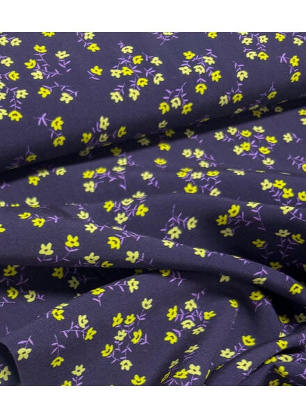 tiny neon flowers - woven viscose