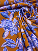 lilac peonies - rust and lilac - woven viscose