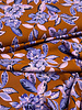 lilac peonies - rust and lilac - woven viscose
