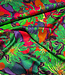 Marylene Madou colorfull green - viscose satijn - (bruidsatijn kwaliteit)