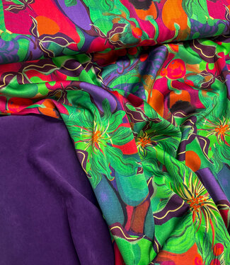 Marylene Madou colorfull green - viscose satin - (bridal satin quality)