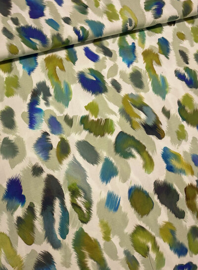 groen leopard - prachtige popeline viscose met een beetje stretch
