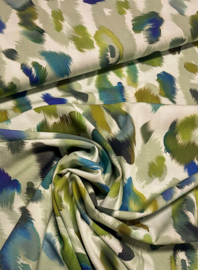 groen leopard - prachtige popeline viscose met een beetje stretch