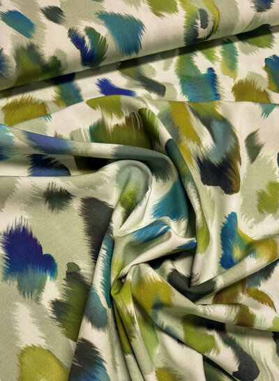 green leopard - beautiful poplin viscose with a bit of stretch