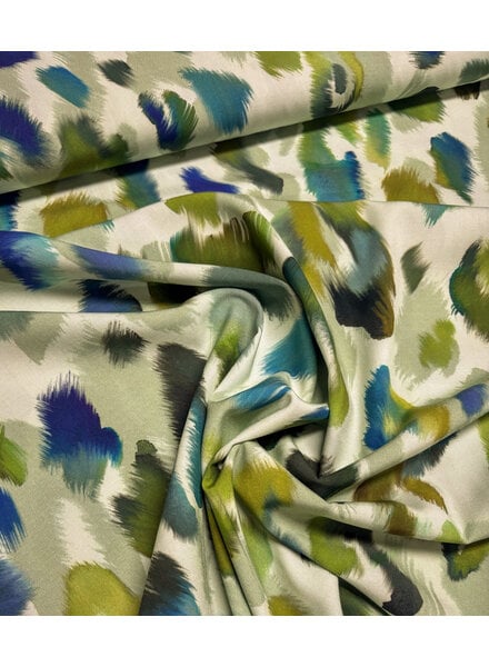 green leopard - beautiful poplin viscose with a bit of stretch