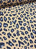 Poppy fabrics blue leopard - linnen viscose blend