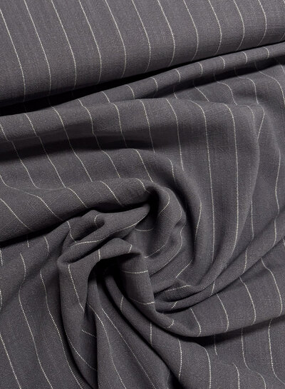 Madeline linen viscose blend with pinstripe - gray