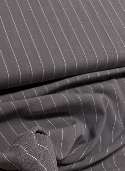 Madeline linen viscose blend with pinstripe - gray