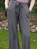 Madeline linen viscose blend with pinstripe - gray