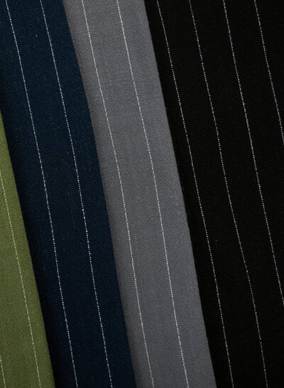 Madeline linen viscose blend with pinstripe - gray