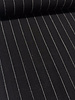 Madeline linen viscose blend with pinstripe - black