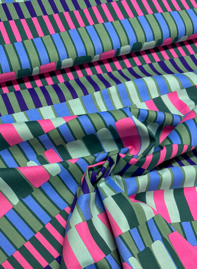 Poppy fabrics abstract stripes - viscose katoen