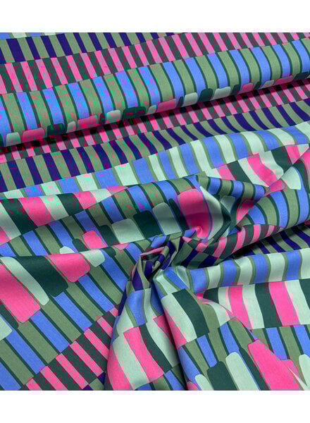 Poppy fabrics abstract stripes - viscose cotton