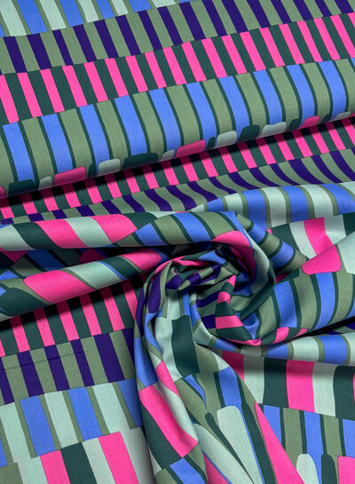 Poppy fabrics abstract stripes - viscose katoen
