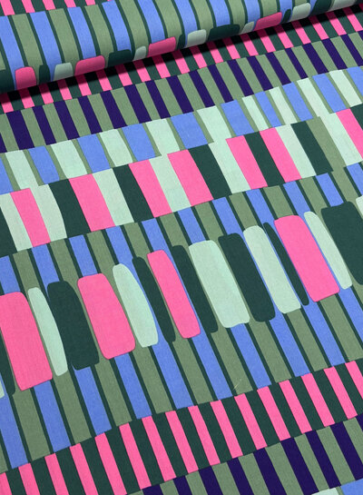 Poppy fabrics abstract stripes - viscose katoen