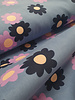Madeline retro flowers - baby rib - grayish blue