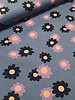Madeline retro bloemetjes - babyrib - vergrijsd blauw