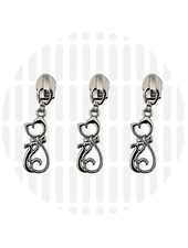 ZipperZoo Zipper puller #5 - cat - nickel packed per 3