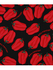 red pepper zwart - canvas