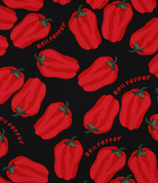 red pepper zwart - canvas