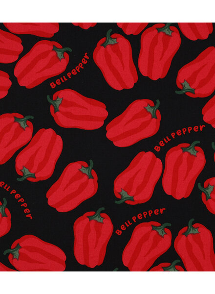 red pepper zwart - canvas