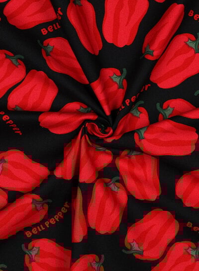 red pepper zwart - canvas