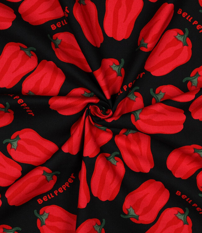 red pepper zwart - canvas