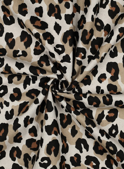 leopard linen look - canvas