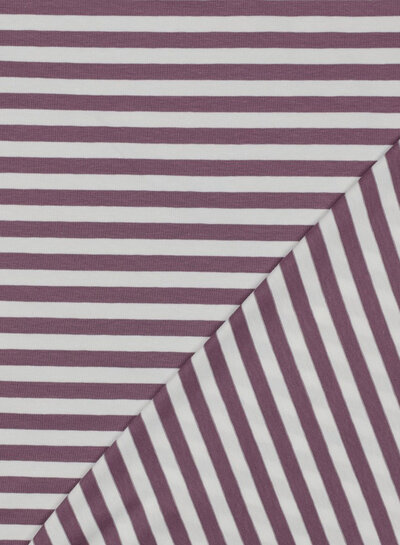 Madeline paars / wit gestreept - tricot