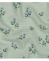 Poppy fabrics mini bloemetjes - lila mint - tetra / double gauze