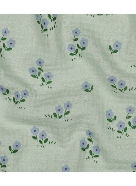 Poppy fabrics mini bloemetjes - lila mint - tetra / double gauze