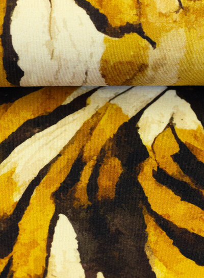 Swafing ocher leaves- modal french terry