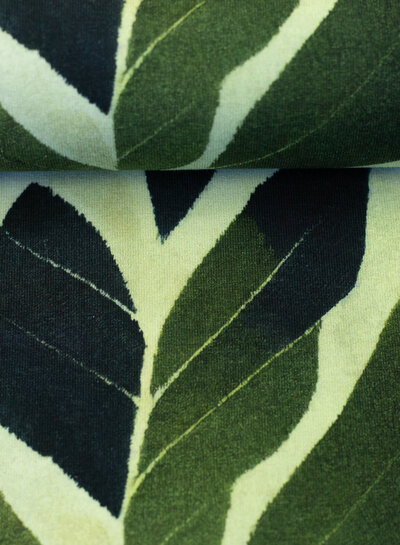 Swafing green leaves - modal french terry
