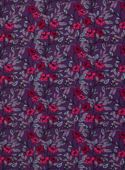Swafing Hibiscus cardinal purple - modal french terry