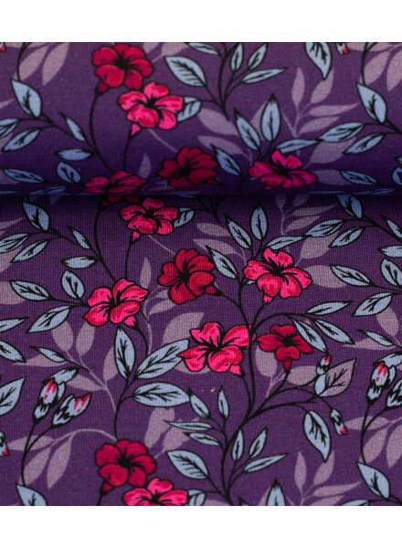 Swafing Hibiscus cardinal purple - modal french terry