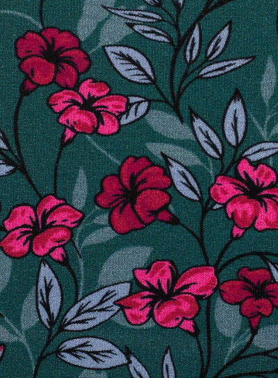 Swafing Hibiscus petrol - modal french terry