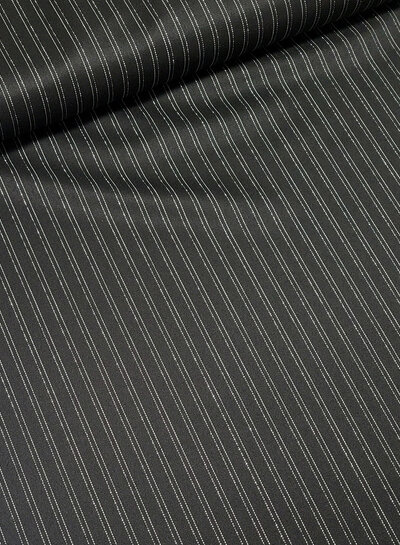 Madeline prachtige viscose blend - zwart met zilver lurex krijtstreep