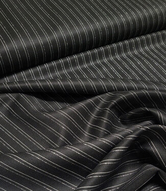Madeline beautiful viscose blend - black with silver lurex pinstripe