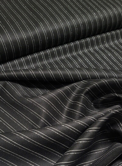 Madeline beautiful viscose blend - black with silver lurex pinstripe
