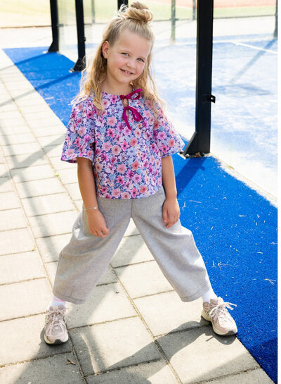 Poppy fabrics purple flowers - poplin cotton