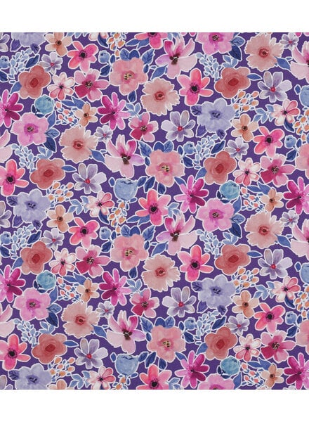 Poppy fabrics purple flowers - poplin cotton