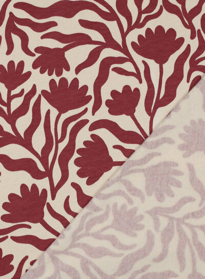 Poppy fabrics bordeaux natural - soft sweater