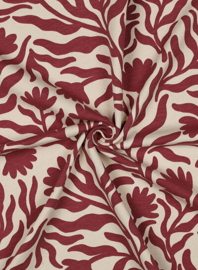 Poppy fabrics bordeaux naturel - zachte sweater