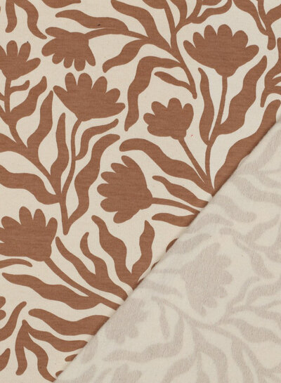 Poppy fabrics mocha mouche naturel zachte sweater